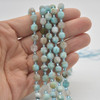 Grade A Natural New Amazonite Semi-precious Gemstone Double Tip FACETED Round Beads - 5mm x 6mm - 15" strand