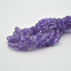 Grade A Natural Amethyst Semi-precious Gemstone Double Tip FACETED Round Beads - 5mm x 6mm - 15" strand