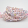 High Quality Grade A Natural Morganite / Beryl Semi-precious Gemstone Star Cut Faceted Round  Beads - 4mm - 15" strand