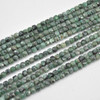 High Quality Grade A Natural Dark Emerald Semi-precious Gemstone Faceted Cube Beads - 4mm - 5mm - 15.5" strand