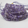 High Quality Grade A Natural Chevron Amethyst Semi-precious Gemstone FACETED Lantern style Round Beads - 4mm - 15" strand