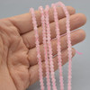 High Quality Grade A Natural Rose Quartz Semi-precious Gemstone FACETED Lantern style Round Beads - 4mm - 15" strand