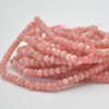 High Quality Grade A Natural Rhodochrosite Semi-precious Gemstone FACETED Lantern style Round Beads - 4mm - 15" strand