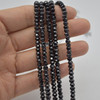 High Quality Grade A Natural Black Tourmaline Semi-precious Gemstone FACETED Lantern style Round Beads - 3mm - 15" strand