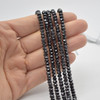 High Quality Grade A Natural Black Tourmaline Semi-precious Gemstone FACETED Lantern style Round Beads - 3mm - 15" strand