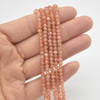 High Quality Grade A Natural Sunstone Semi-precious Gemstone FACETED Lantern style Round Beads - 3mm - 15" strand