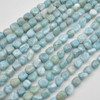 High Quality Grade A Natural Larimer Semi-precious Gemstone Pebble Tumbled stone Nugget Beads - 10mm-12mm - 15" strand