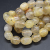 Natural Gold Rultilated Quartz Semi-precious Gemstone Large Nugget Tumblestone Beads - 12mm - 16mm x 10mm - 12mm