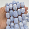 High Quality Grade A Natural Blue Lace Agate Semi-precious Gemstone Faceted Baroque Nugget Beads - 15mm - 18mm x 10mm - 15mm - 15" strand