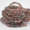 Raw Natural Multi-Colour Tourmaline Semi-precious Gemstone Small Chunky Nugget Beads - 5mm - 10mm  x 3mm - 6mm - 15" strand