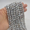 High Quality Grade A Natural Freshwater Baroque Nugget Pearl Beads - Dyed - Grey - 5mm - 6mm - 14" strand