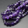 High Quality Grade A Natural Amethyst Semi-precious Gemstone FACETED Cube Beads - 7mm - 15" strand