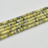 High Quality Grade A Natural Yellow Line Turquoise Semi-Precious Gemstone Flat Heishi Rondelle / Disc Beads - 4mm x 2mm - 15"