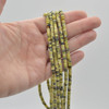 High Quality Grade A Natural Yellow Line Turquoise Semi-Precious Gemstone Flat Heishi Rondelle / Disc Beads - 4mm x 2mm - 15.5"