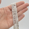High Quality Grade A Natural White Howlite Semi-Precious Gemstone Flat Heishi Rondelle / Disc Beads - 3mm x 2mm - 15" strand