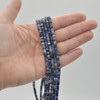 High Quality Grade A Natural Sodalite Semi-Precious Gemstone Flat Heishi Rondelle / Disc Beads - 4mm x 2mm - 15" strand