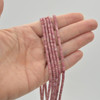 High Quality Grade A Natural Chinese Rhodonite Semi-Precious Gemstone Flat Heishi Rondelle / Disc Beads - 3mm x 2mm - 15" strand