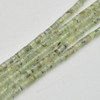 High Quality Grade A Natural Dark Prehnite Semi-Precious Gemstone Flat Heishi Rondelle / Disc Beads - 4mm x 2mm - 15" strand