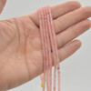 High Quality Grade A Natural Pink Jade Semi-Precious Gemstone Flat Heishi Rondelle / Disc Beads - 3mm x 2mm - 15" strand