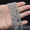 High Quality Grade A Natural Grey Quartz Semi-Precious Gemstone Flat Heishi Rondelle / Disc Beads - 4mm x 2mm - 15" strand