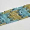 High Quality Grade A Natural Multi-Colour Apatite Semi-precious Gemstone Faceted Cube Beads - 4mm - 4.5mm - 14" strand