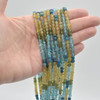 High Quality Grade A Natural Multi-Colour Apatite Semi-precious Gemstone Faceted Cube Beads - 4mm - 4.5mm - 14" strand