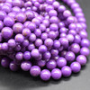 High Quality Grade A+ Natural Phosphosiderite (dark purple) Semi-precious Gemstone Round Beads - 4mm, 6mm, 8mm, 10mm - 15" strand