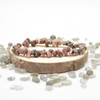 Black Line Rhodonite Gemstone Chip Bracelet / Beads Sample strand