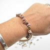 Black Line Rhodonite Gemstone Chip Bracelet / Beads Sample strand
