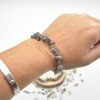 Black Moonstone Gemstone Chip Bracelet / Beads Sample strand