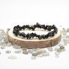 Black Tourmaline Gemstone Chip Bracelet / Beads Sample strand