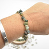 Moss Agate Gemstone Chip Bracelet / Beads Sample strand