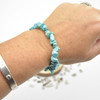 Turquoise (dyed) Gemstone Chip Bracelet / Beads Sample strand