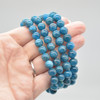 Natural Apatite Semi-precious Gemstone Round Beads Sample Strand / Bracelet - 6mm, 8mm or 10mm sizes - 7.5"