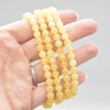 Natural Aragonite Semi-precious Gemstone Round Beads Sample strand / Bracelet - 6mm, 8mm sizes - 7.5"