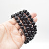 Natural Black Obsidian Semi-precious Gemstone Round Beads Sample strand / Bracelet - 6mm, 8mm or 10mm sizes - 7.5"