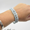 Blue Calcite (dyed) Semi-precious Gemstone Round Beads Sample strand / Bracelet - 6mm, 8mm sizes - 7.5"