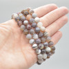 Natural Botswana Agate Semi-precious Gemstone Round Beads Sample strand / Bracelet - 6mm, 8mm sizes - 7.5"