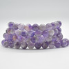 Natural Chevron Amethyst Semi-precious Gemstone Round Beads Sample strand / Bracelet - 6mm, 8mm sizes - 7.5"