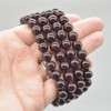 Natural Garnet Semi-precious Gemstone Round Beads Sample Strand / Bracelet - 6mm, 8mm sizes - 7.5"