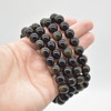 Natural Golden Sheen Obsidian Semi-precious Gemstone Round Beads Sample strand / Bracelet - 6mm, 8mm or 10mm sizes - 7.5"