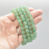 Natural Green Aventurine Semi-precious Gemstone Round Beads Sample strand / Bracelet - 6mm, 8mm sizes - 7.5"