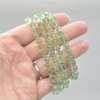 Natural Green Fluorite Semi-precious Gemstone Round Beads Sample strand / Bracelet - 6mm, 8mm sizes - 7.5"