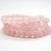 Natural Pink Morganite Semi-precious Gemstone Round Beads Sample strand / Bracelet - 6mm, 8mm sizes - 7.5"