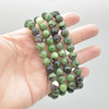 Natural Ruby Zoisite Semi-precious Gemstone Round Beads Sample strand / Bracelet - 6mm, 8mm sizes - 7.5"