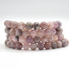 Natural Lepidolite Semi-precious Gemstone Round Beads Sample strand / Bracelet - 6mm, 8mm sizes - 7.5"