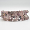 Natural Lepidolite Semi-precious Gemstone Round Beads Sample strand / Bracelet - 6mm, 8mm sizes - 7.5"