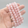 Natural Madagascar Rose Quartz Semi-precious Gemstone Round Beads Sample strand / Bracelet - 6mm, 8mm sizes - 7.5"