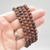 Natural Mahogany Obsidian Semi-precious Gemstone Round Beads Sample strand / Bracelet - 6mm, 8mm sizes - 7.5"