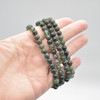 Natural Moss Agate Semi-precious Gemstone Round Beads Sample strand / Bracelet - 6mm, 8mm sizes - 7.5"